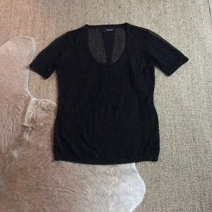 The Kooples black sheer designer top
